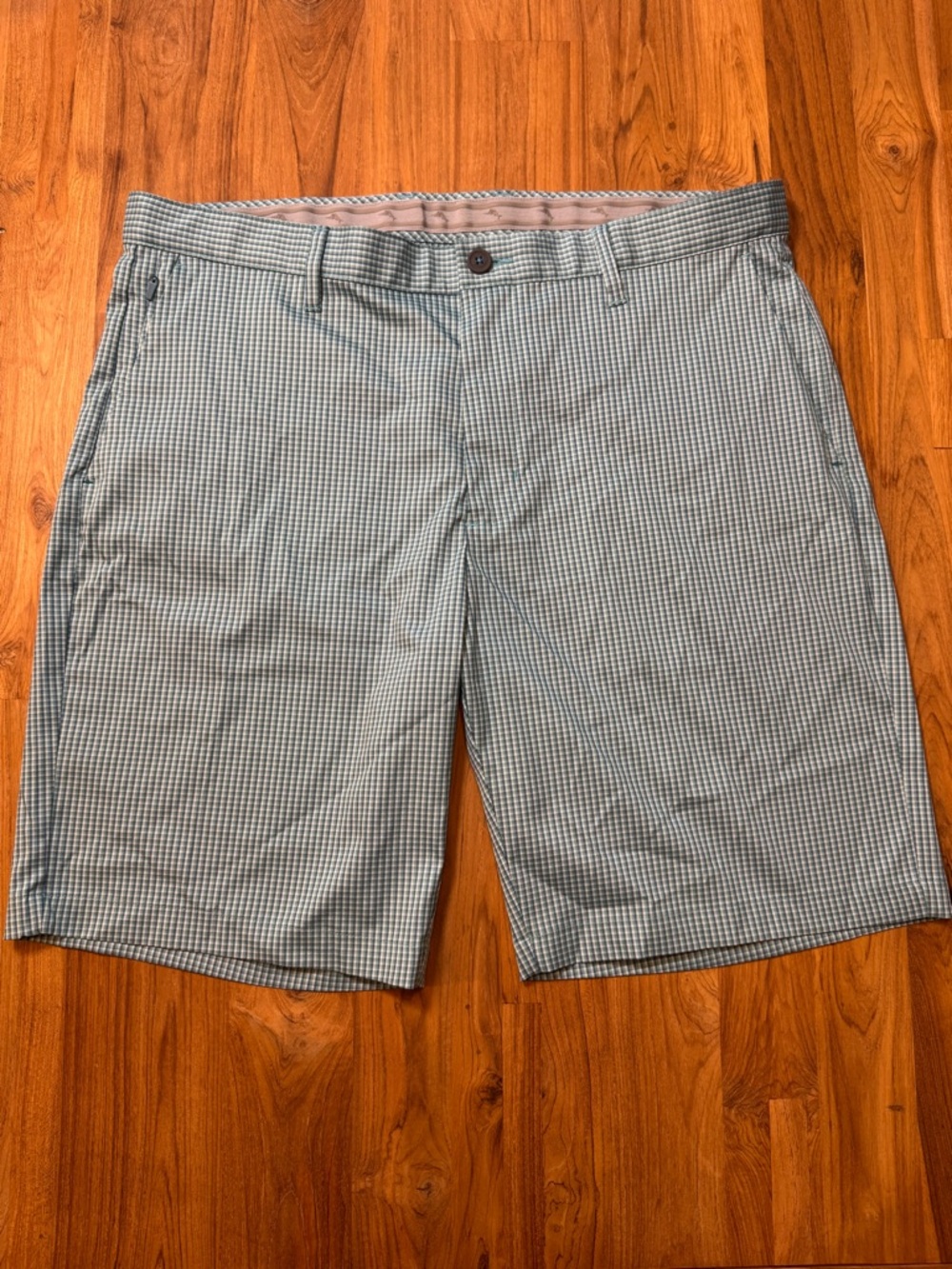 Tommy Bahama Shorts Men’s 38 Blue Gingham Golf Shorts